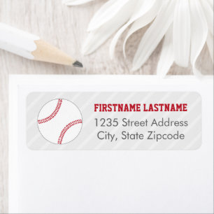 Baseball Sports Fan Gray Red Family Label