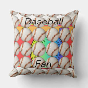 Baseball Sports Fan Logo   Throw Pillow