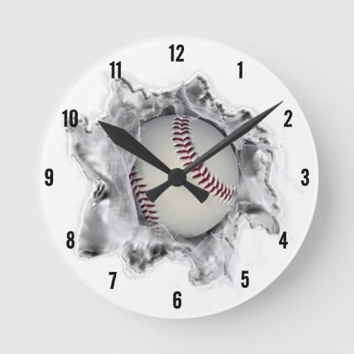 Baseball Sports Fan Round Clock