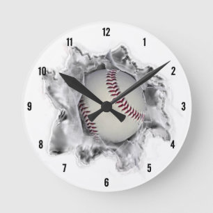 Baseball Sports Fan Round Clock