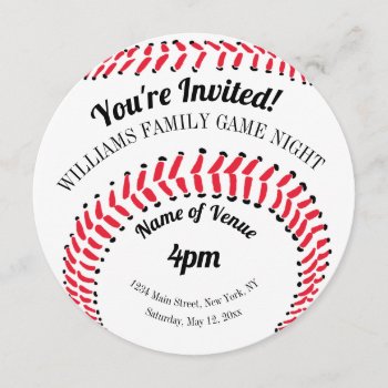 Baseball Sports Game Night Invitation by ilovedigis at Zazzle
