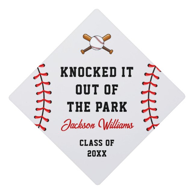 Baseball Sports Graduation Cap Topper (Front)