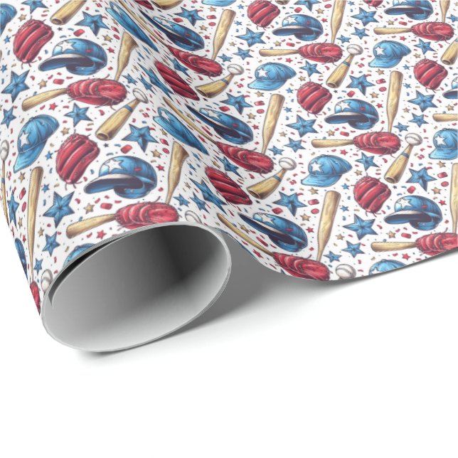 Baseball Sports Kids Boys Gift Wrapping Paper Cute (Roll Corner)