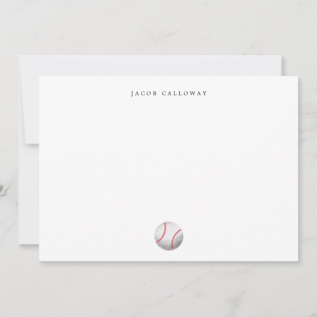 Baseball Sports Kids Personalized Thank You Card (Front)