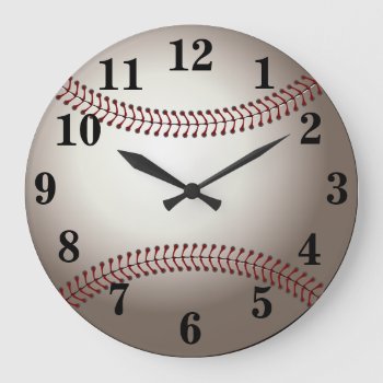 Baseball Sports Large Clock by StarStruckDezigns at Zazzle