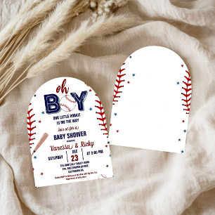 Baseball Sports Little Rookie Boy Baby Shower Invitation