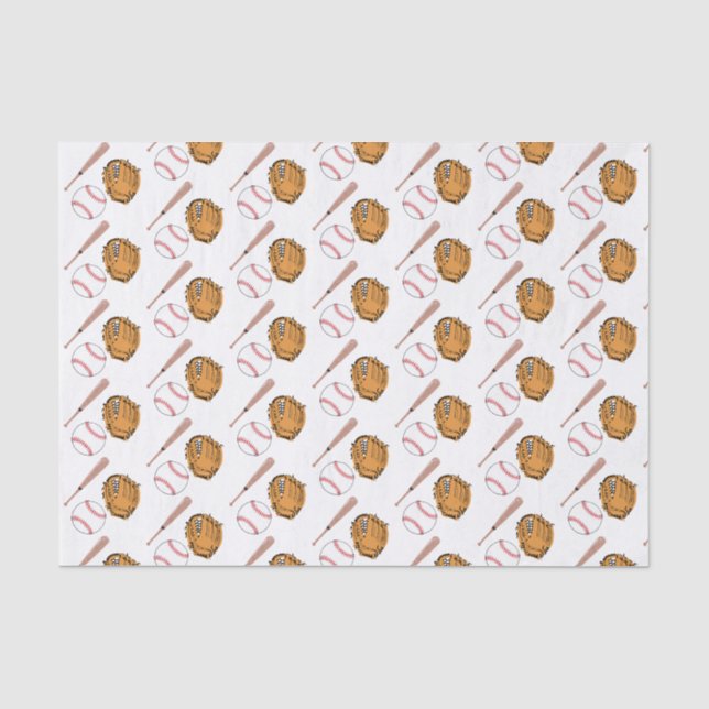 Baseball Sports Little Rookie Boy Baby Shower Tissue Paper (Front)