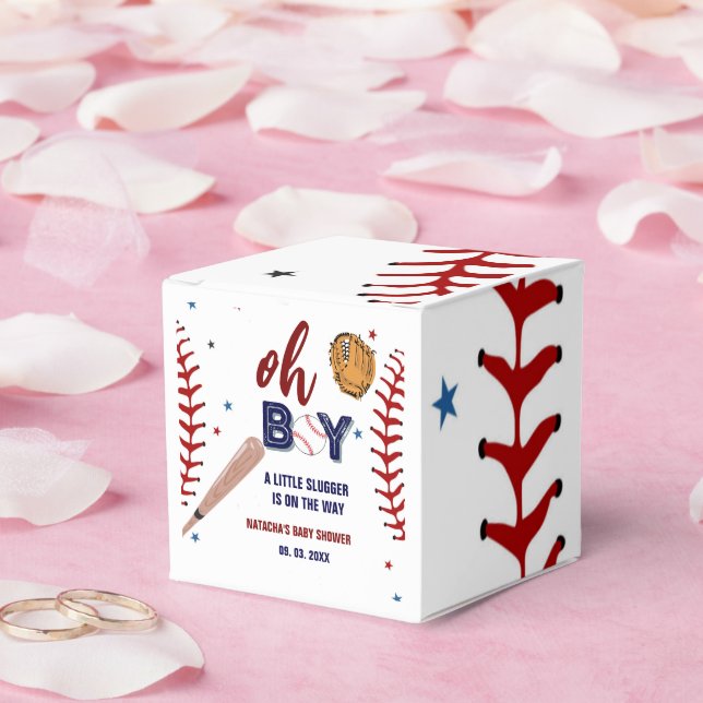 Baseball Sports Little slugger Boy Baby Shower Favor Boxes (Wedding)