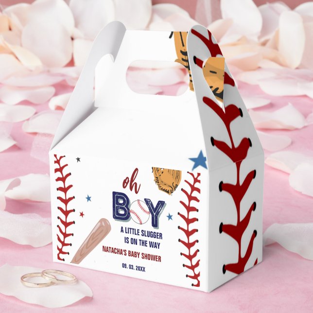 Baseball Sports Little slugger Boy Baby Shower Favor Boxes (Wedding)