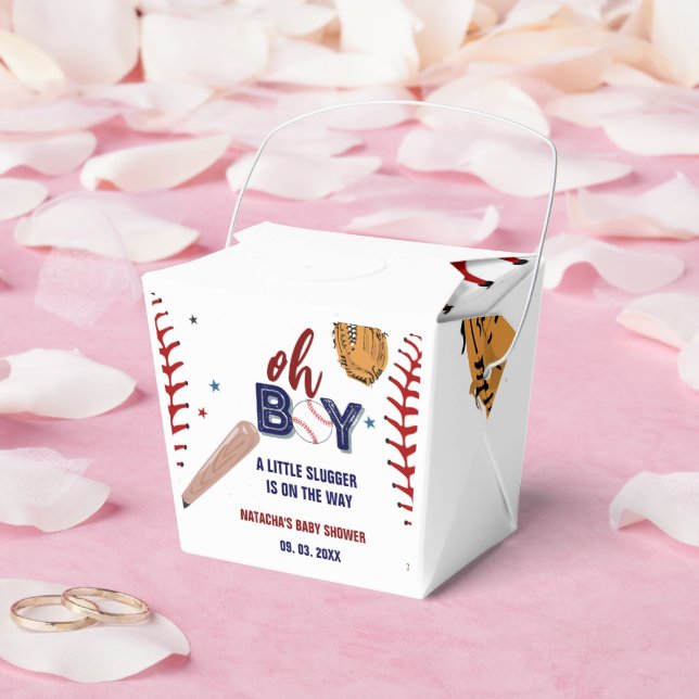 Baseball Sports Little slugger Boy Baby Shower Favor Boxes (Wedding)
