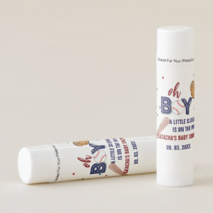 Baseball Sports Little slugger Boy Baby Shower Lip Balm