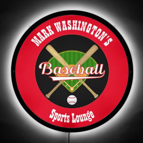Baseball Sports Lounge LED Sign