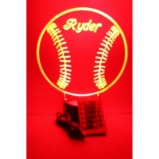 Baseball Sports Night Light Lamp LED Personalized (Front)