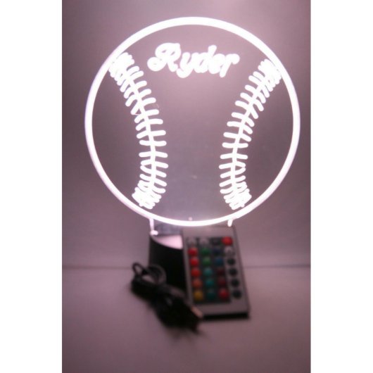 Baseball Sports Night Light Lamp LED Personalized (Front)