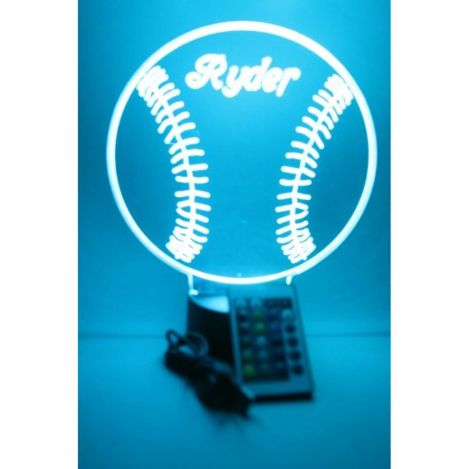 Baseball Sports Night Light Lamp LED Personalized (Front)