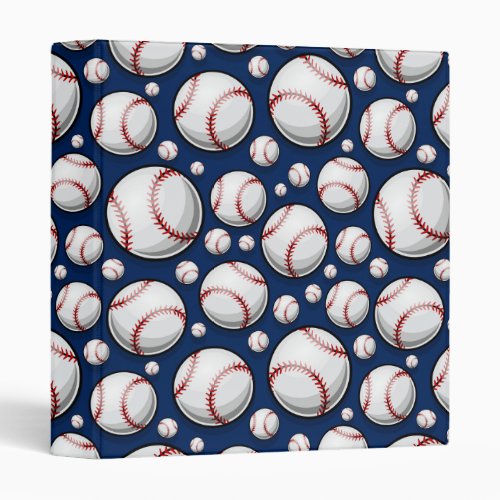 Baseball Sports Pattern 3 Ring Binder