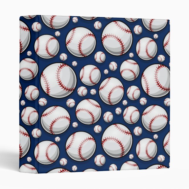 Baseball Sports Pattern 3 Ring Binder (Front/Spine)