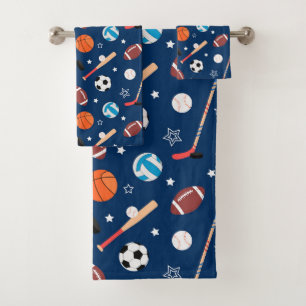 Baseball sports Pattern  Bath Towel Set