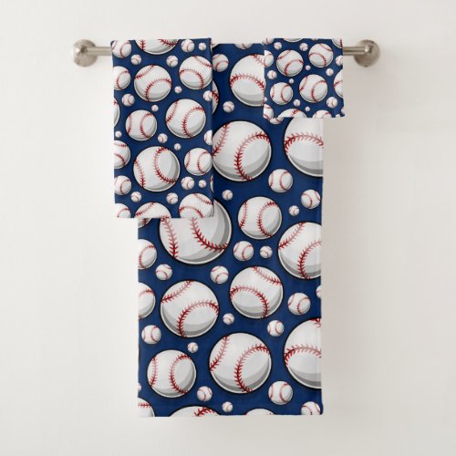 Baseball Sports Pattern Bath Towel Set