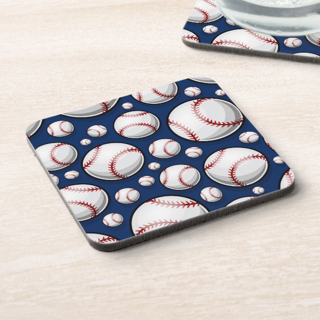 Baseball Sports Pattern Beverage Coaster (Left Side)