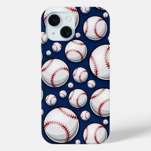 Baseball Sports Pattern iPhone 15 Case