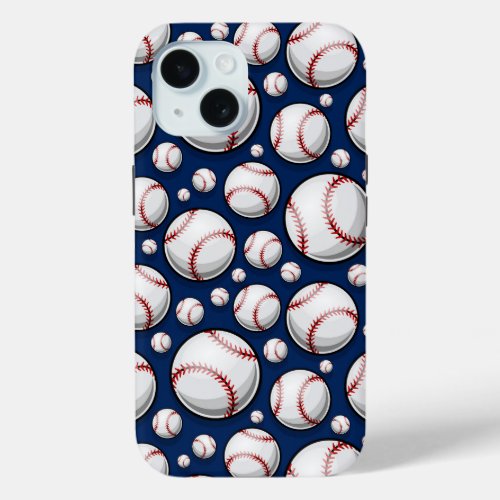 Baseball Sports Pattern iPhone 15 Case