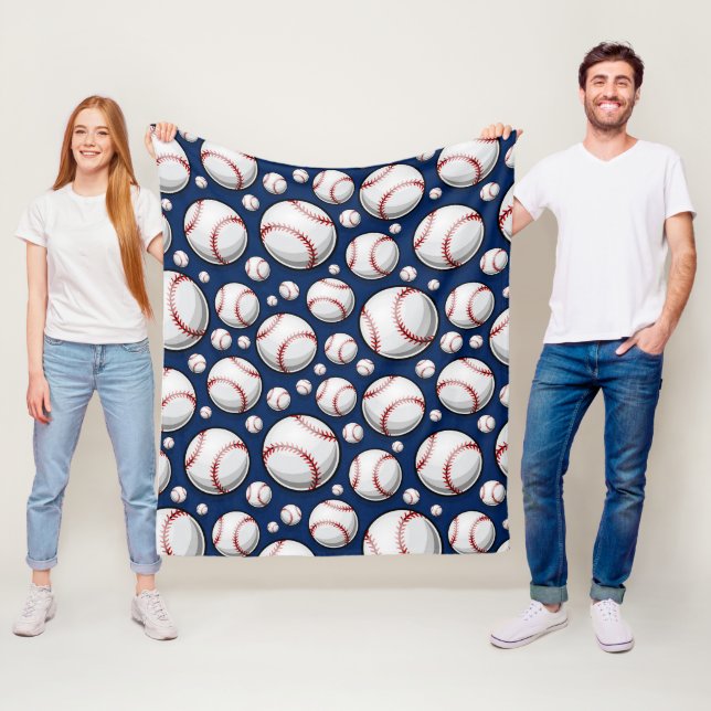 Baseball Sports Pattern Fleece Blanket (In Situ)