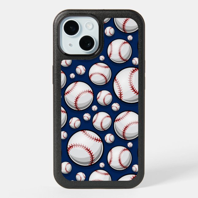 Baseball Sports Pattern iPhone 15 Case (Back)