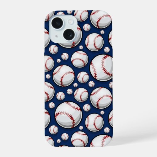 Baseball Sports Pattern iPhone 15 Case