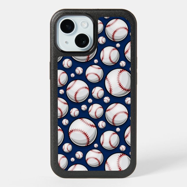 Baseball Sports Pattern iPhone 15 Case (Back)