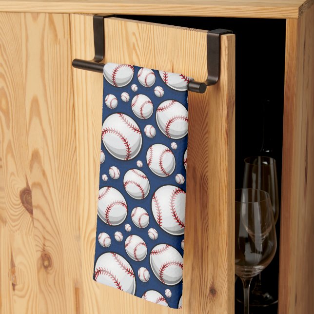 Baseball Sports Pattern Kitchen Towel (Thirds Fold)