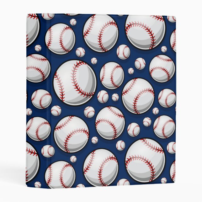 Baseball Sports Pattern Mini Binder (Front/Spine)