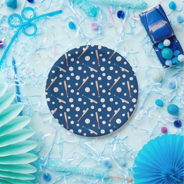 Baseball sports Pattern  Paper Plates (Party)