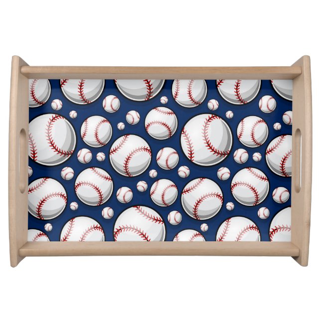 Baseball Sports Pattern Serving Tray (Front)