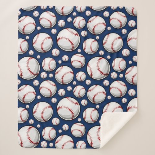 Baseball Sports Pattern Sherpa Blanket