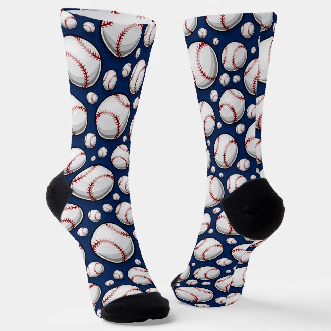 Baseball Sports Pattern Socks (Angled)