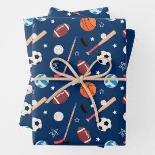 Baseball sports Pattern  Wrapping Paper Sheets