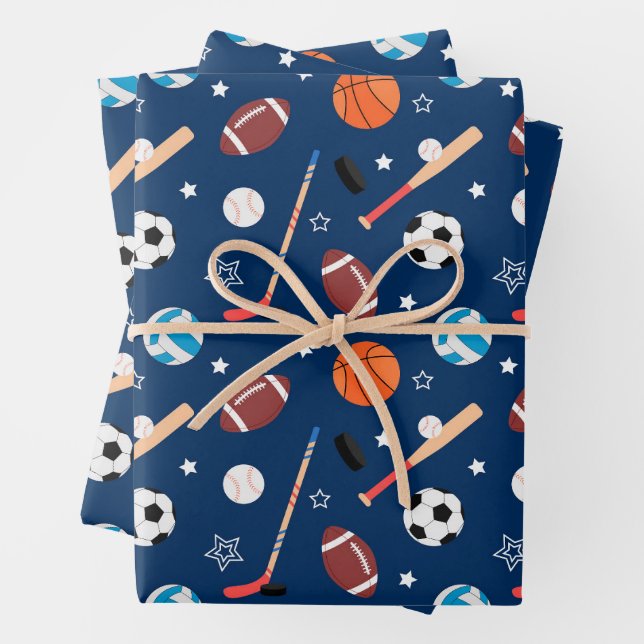 Baseball sports Pattern  Wrapping Paper Sheets (In situ)