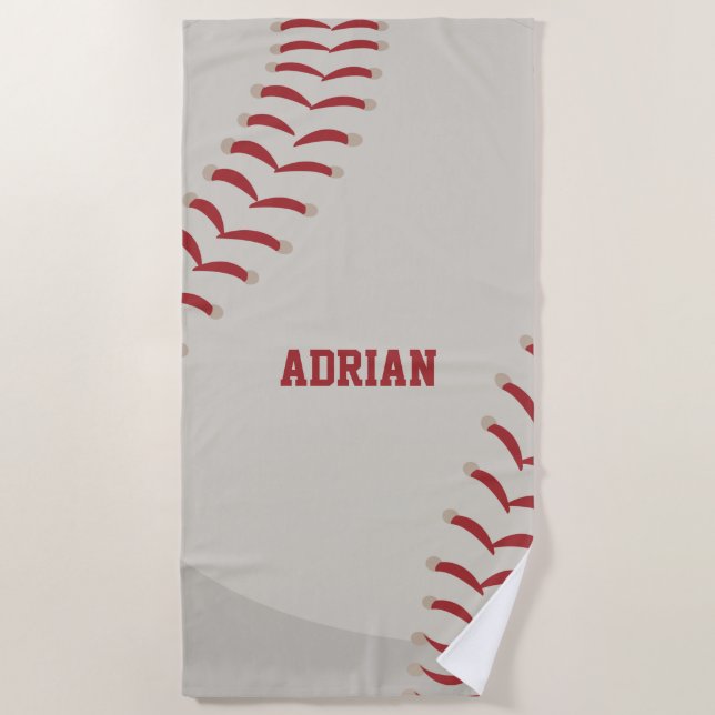 Baseball Sports Personalized  Beach Towel (Front)