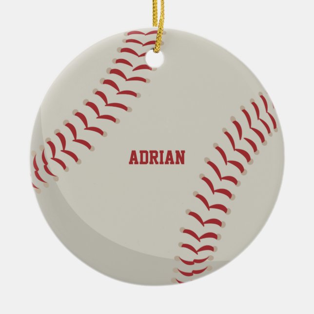 Baseball Sports Personalized Ceramic Ornament (Front)