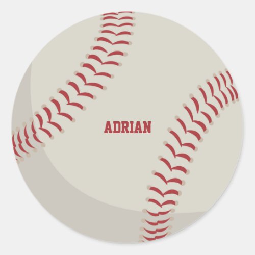 Baseball Sports Personalized  Classic Round Sticker
