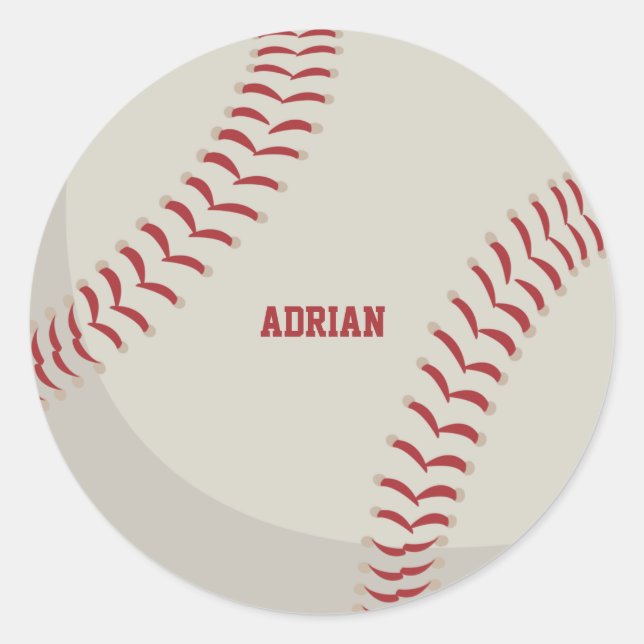 Baseball Sports Personalized  Classic Round Sticker (Front)