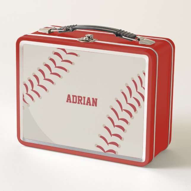Baseball Sports Personalized   Metal Lunch Box (Front)