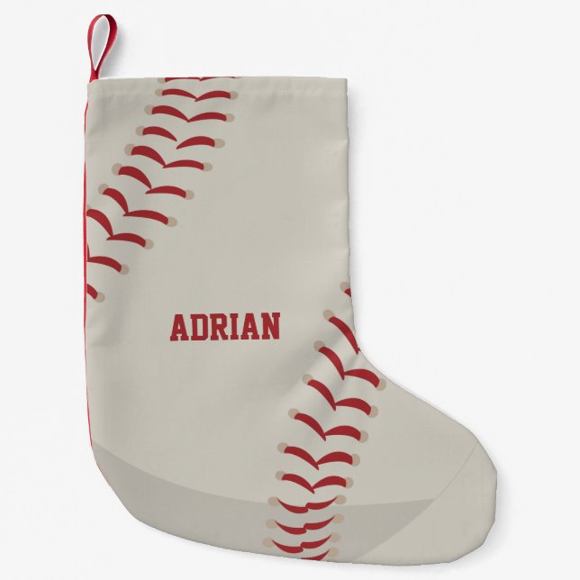 Baseball Sports Personalized  Small Christmas Stocking (Front)