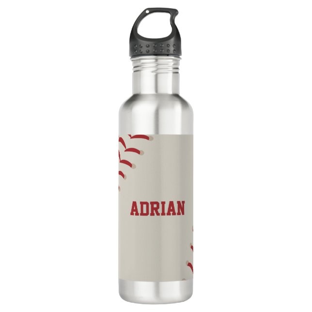 Baseball Sports Personalized  Stainless Steel Water Bottle (Front)