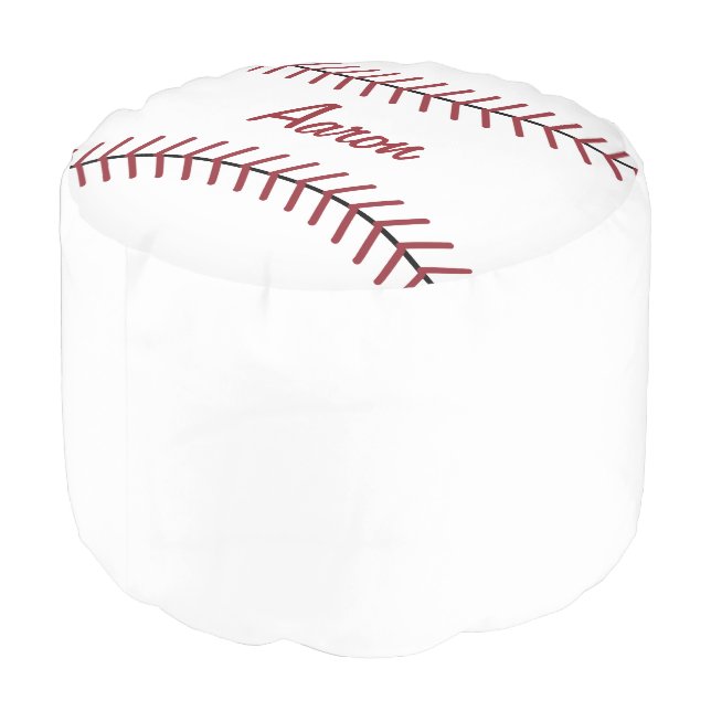 Baseball Sports Pillow Pouf Ottoman Gift (Angled Back)