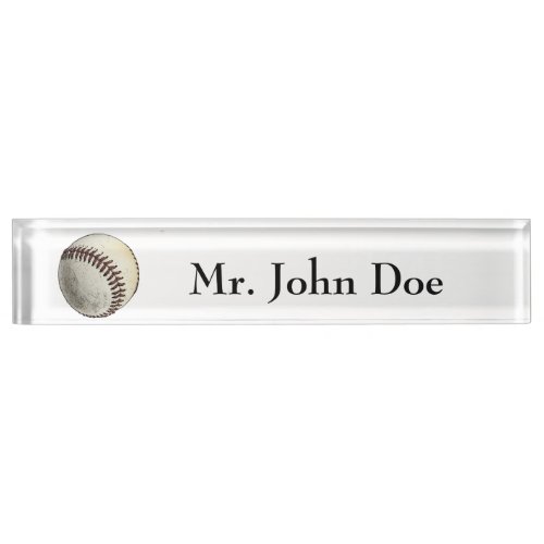Baseball Sports Play Ball Batter Up Drawing Desk Name Plate