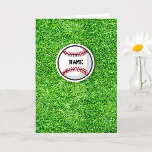 Baseball Sports Player NAME Ball Green Grass Card