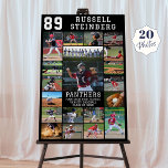 Baseball Sports Senior Night 20 Photos Graduation Foam Board<br><div class="desc">Recognize and celebrate your baseball player with this easy-to-personalize custom photo collage poster. Designed with 20 pictures and featuring your athlete's name, jersey number, team name, mascot and/or class year. Choose colors to coordinate with school or party theme colors. Ideal for highlighting their season or high school sports career on...</div>