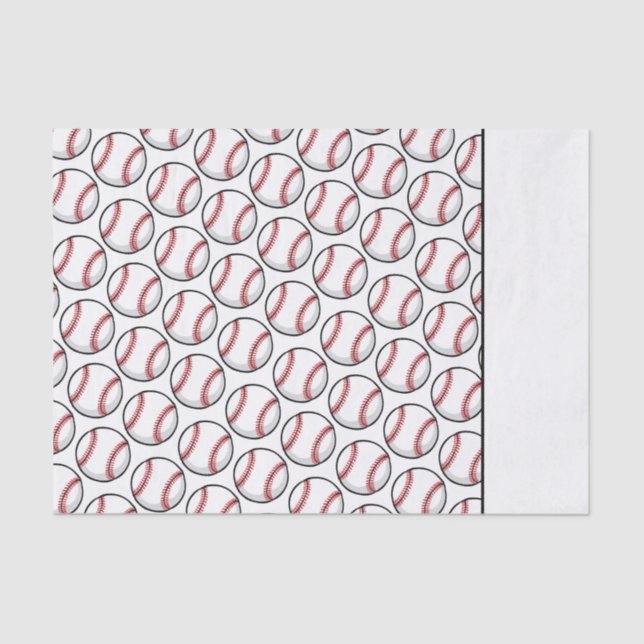 Baseball Sports Team Balls Two Tone Fun Tissue Paper (Front)